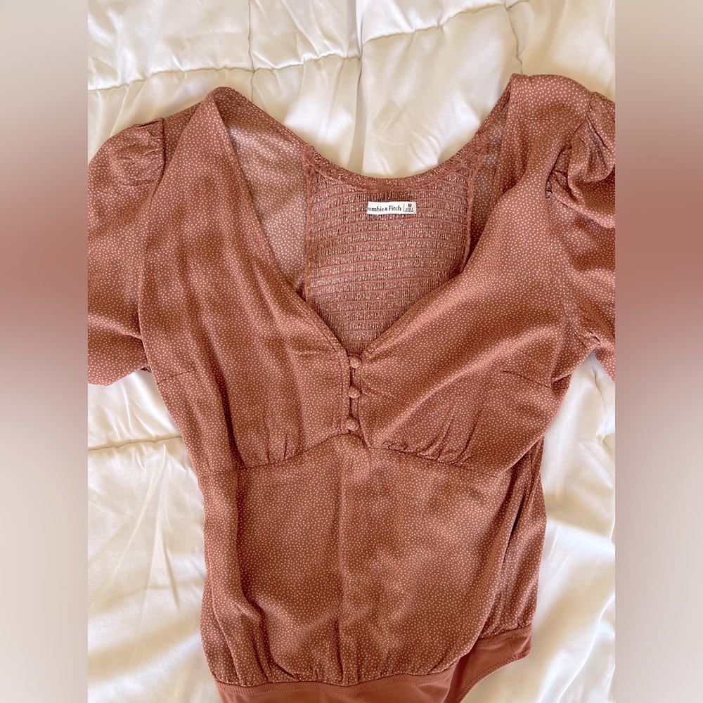 Abercrombie mauve polka dot body suit